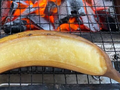 BBQのデザートに炭火焼バナナ～農家レシピ